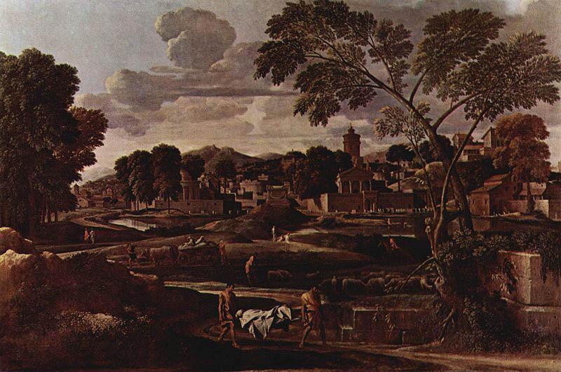 Nicolas Poussin Landschaft mit dem Begrabnis des Phokos